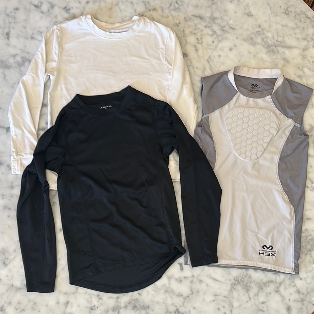 Lot of Youth Athletic undershirts. Set of long sleeve and sleeveless.